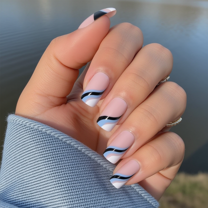 PastelWaves™ Press On Nails (24 PCS)